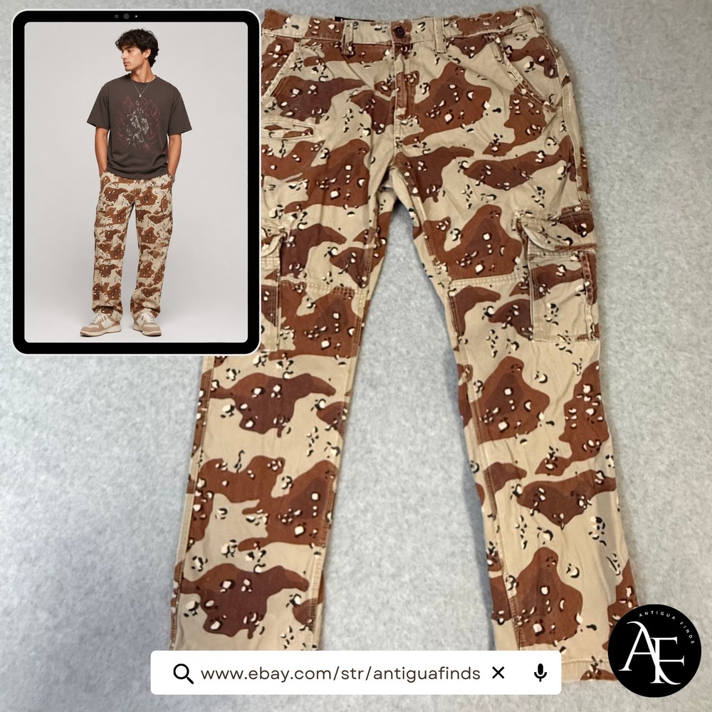 Jordan Craig Mens Desert‎ Chocolate Chip Camo Cargo Pants Tan Brown 38x32
